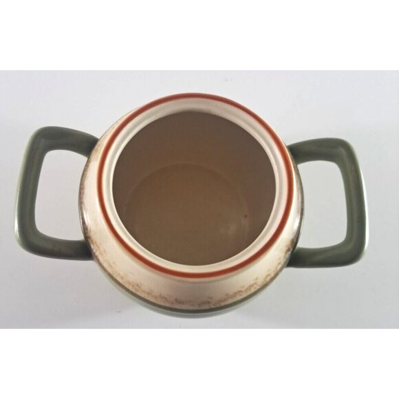 Nikko Pig Canister Jar Sugar Bowl 2 Handle Country Market Collection Green - Picture 4 of 7